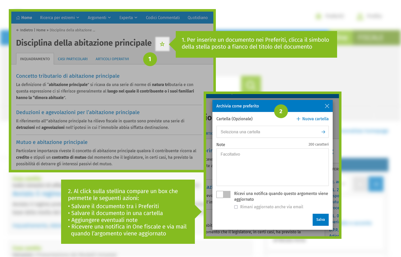 preferiti inserimento documento